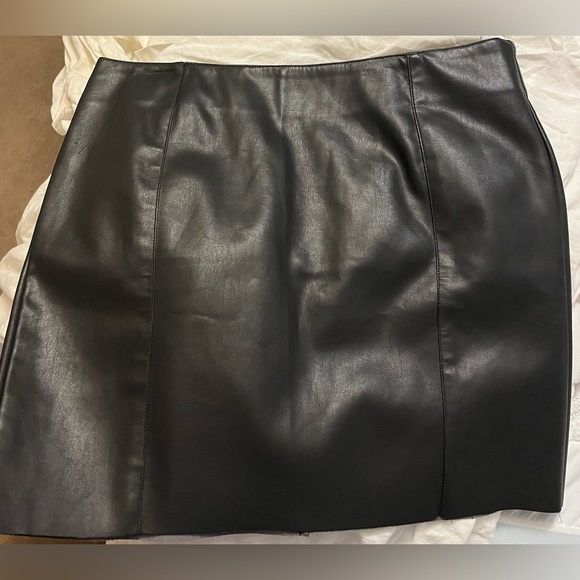 Faux Leather Mini Skirt - Picture 1 of 3